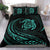 Hawaiian Map Turtle Polynesian Bedding Set - Turquoise - Frida Style - Polynesian Pride