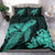 Hawaiian Hibiscus Memory Turtle Polynesian Bedding Set Turquoise - Polynesian Pride