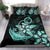 Hawaiian Anchor Plumeria Hamerhead Shark Polynesian Bedding Set - Turquoise - Polynesian Pride