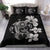 Hawaiian Hibiscus Plumeria Mix Turtle Polynesian Bedding Set Gray - Polynesian Pride