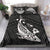 Hawaiian Map Whale Polynesian Bedding Set - Black And White - Polynesian Pride