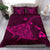 Hawaiian Map Kanaka Manta Ray Polynesian Bedding Set Pink - Polynesian Pride