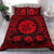 Hawaiian Map Honu Hibiscus Tropic Red Polynesian Bedding Set - Polynesian Pride