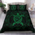 Hawaiian Map Turtle Wave Polynesian Bedding Set Green - Polynesian Pride