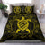 Hawaiian Map Turtle Wave Polynesian Bedding Set Yellow - Polynesian Pride