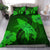 Hawaiian Map Whale Swim Hibiscus Polynesian Bedding Set - Green - Polynesian Pride