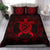 Hawaiian Map Turtle Wave Polynesian Bedding Set Red - Polynesian Pride