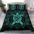 Hawaiian Map Turtle Wave Polynesian Bedding Set Turquoise - Polynesian Pride