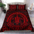 Hawaiian Kakau Honu Arc Red Polynesian Bedding Set - Polynesian Pride