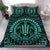 Hawaiian Kakau Honu Arc Turquoise Polynesian Bedding Set - Polynesian Pride