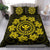 Hawaiian Map Kanaka Turtles Circle Style Yellow Polynesian Bedding Set - Polynesian Pride