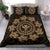 Hawaiian Map Kanaka Turtles Circle Style Gold Polynesian Bedding Set - Polynesian Pride