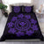 Hawaiian Map Kanaka Turtles Circle Style Violet Polynesian Bedding Set - Polynesian Pride