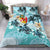 Polynesian Duvet Cover Set - Tonga Bedding Set Blue Turtle Hibiscus - Polynesian Pride