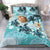 Polynesian Duvet Cover Set - Tokelau Bedding Set Blue Turtle Hibiscus - Polynesian Pride