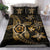 Hawaiian Map Art Turtle Kanaka Hibiscus Plumeria Gold Polynesian Bedding Set - Polynesian Pride