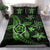 Hawaiian Map Art Turtle Kanaka Hibiscus Plumeria Green Polynesian Bedding Set - Polynesian Pride