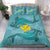 Hawaiian Map Kanaka Hammerhead Shark Polynesian Bedding Set Blue - Polynesian Pride