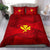 Hawaiian Map Kanaka Hammerhead Shark Polynesian Bedding Set Red - Polynesian Pride