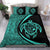 Hawaiian Map Turtle Polynesian Bedding Set - Turquoise - Circle Style - Polynesian Pride