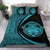 Hawaiian Madame Pele Kanaka Plumeria Polynesian Bedding Set Circle Style Blue - Polynesian Pride