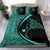 Hawaiian Map Manta Ray Polynesian Bedding Set - Turquoise - Circle Style - Polynesian Pride