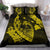 Hawaiian Fish Hook Hibiscus Banzai Surfing Polynesian Bedding Set Yellow - Polynesian Pride