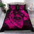 Hawaiian Fish Hook Hibiscus Banzai Surfing Polynesian Bedding Set Pink - Polynesian Pride