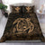 Hawaiian Map Turtle Kanaka Hibiscus Polynesian Bedding Set - Gold - Polynesian Pride