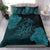 Hawaiian Hibiscus Dolphin Manta Ray Turtle Polynesian Bedding Set Waves Blue - Polynesian Pride