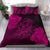 Hawaiian Hibiscus Dolphin Manta Ray Turtle Polynesian Bedding Set Waves Pink - Polynesian Pride