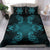 Hawaiian Turtles Tribal Mask Polynesian Bedding Set Blue - Polynesian Pride