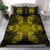 Hawaiian Turtles Tribal Mask Polynesian Bedding Set Yellow - Polynesian Pride