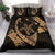 Hawaiian Map Hibiscus Turtle Fish Hook Polynesian Bedding Set Gold - Polynesian Pride