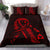 Hawaiian Map Heart Ribbon Cancer Hibiscus Polynesian Bedding Set - Red - Polynesian Pride