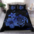 Hawaiian Map Turtle Hibiscus Plumeria Polynesian Bedding Set - Blue - Polynesian Pride