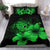 Hawaiian Map Hibiscus Turtle Polynesian Bedding Set - Green - Polynesian Pride