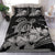 Hawaiian Map Hibiscus Turtle Polynesian Bedding Set Gray - Polynesian Pride