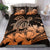 Hawaiian Map Hibiscus Turtle Polynesian Bedding Set Orange - Polynesian Pride