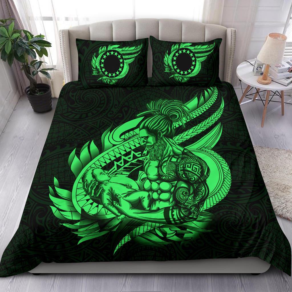 Polynesian Bedding Set - Cook islands Duvet Cover Set Father And Son Green - Polynesian Pride