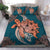 Hawaii Bedding Set - Hawaii Polynesian Turtle Hibiscus Bedding Set - Orange - Polynesian Pride