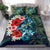 Kanaka Maoli (Hawaiian) Bedding Set - Ocean Turtle Coconut Tree And Hibiscus Blue - Polynesian Pride