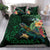 Tiki Polynesian Bedding Set Turtle Hibiscus - Green Green - Polynesian Pride