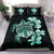 Hawaiian Kanaka Hibiscus Plumeria Mix Polynesian Turtle Bedding Set Turquoise AH - Polynesian Pride