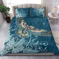 New Zealand Bedding Set Silver Fern Polynesian Style Maori Kea Bird Art - Polynesian Pride