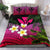 Kanaka Maoli (Hawaiian) Bedding Set, Polynesian Plumeria Banana Leaves Pink - Polynesian Pride