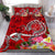 Hawaii Bedding Set - Turtle Plumeria Polynesian Tattoo Red Color Red - Polynesian Pride