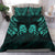 Double Lion Maori Tattoo Bedding Set New Zealand - Turquoise Black - Polynesian Pride