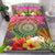 Palau Polynesian Bedding Set - Manta Ray Tropical Flowers Pink - Polynesian Pride