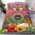 Tahiti Polynesian Bedding Set - Manta Ray Tropical Flowers Pink - Polynesian Pride